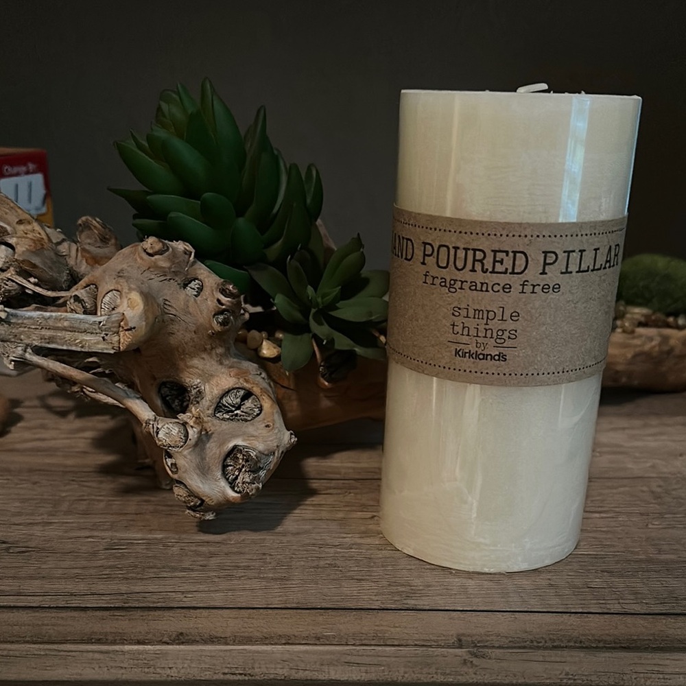 Kirkland's Cream Hand Poured Pillar Candle